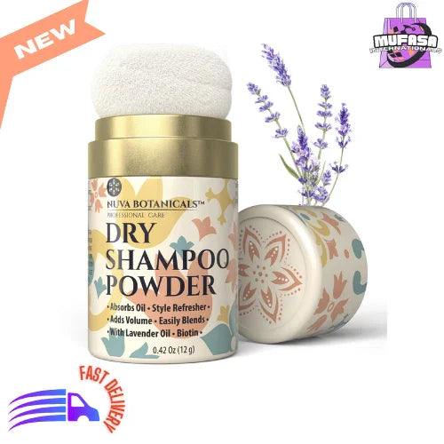 Nuva Botanicals Dry Shampoo Powder with Lavender Extract, Korean Ginseng